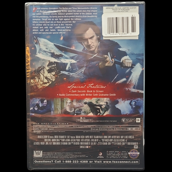 NEW SEALED DVD "ABRHAM LINCOLN VAMPIRE HUNTER" - Picture 2 of 2